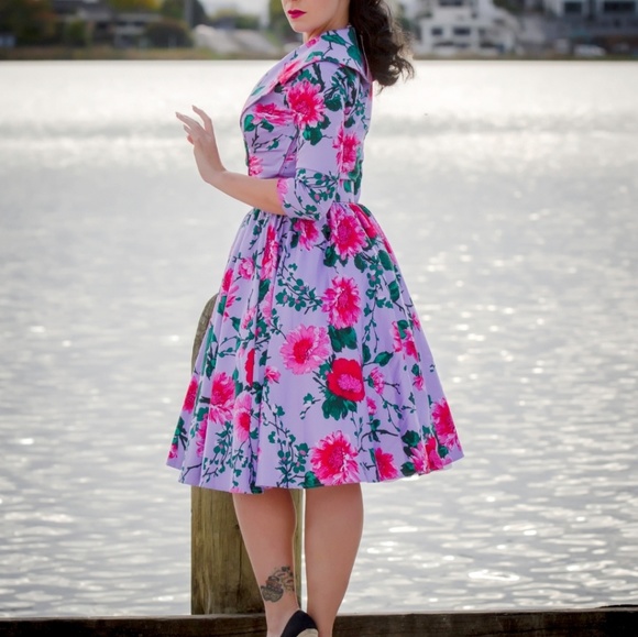 Pinup Couture | Dresses | Purple Floral 